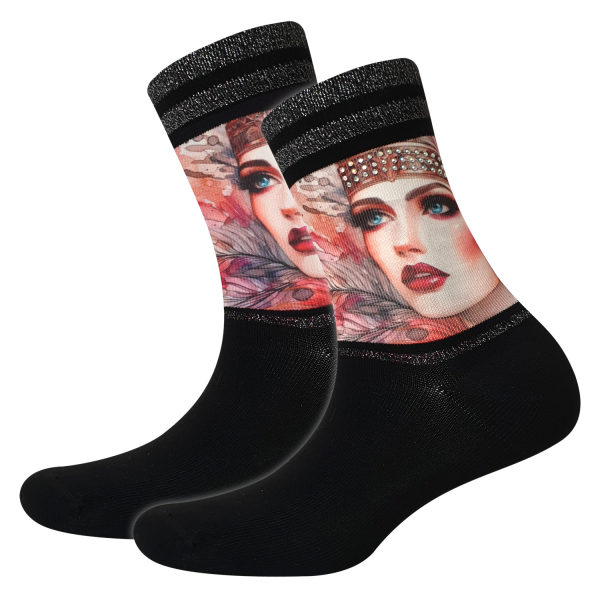 Cool 7 - Damensocken mit Strass - Motiv - C0490